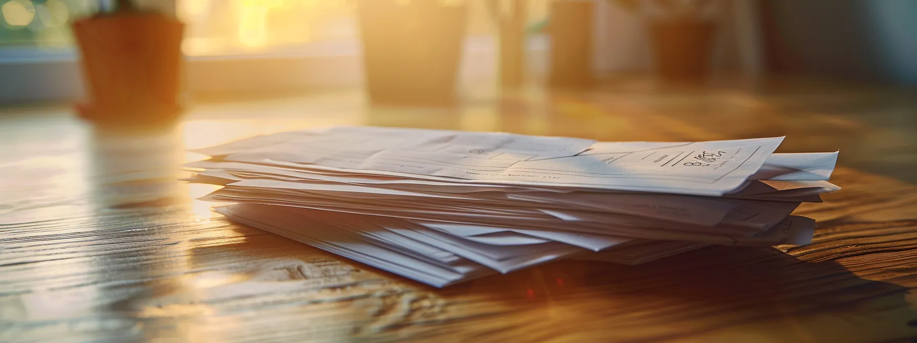 a close-up of a neatly arranged stack of custom business cheques on a polished wooden desk, with a soft sunlight illuminating the textured paper, symbolizing the balance between quality and cost in effective financial management.