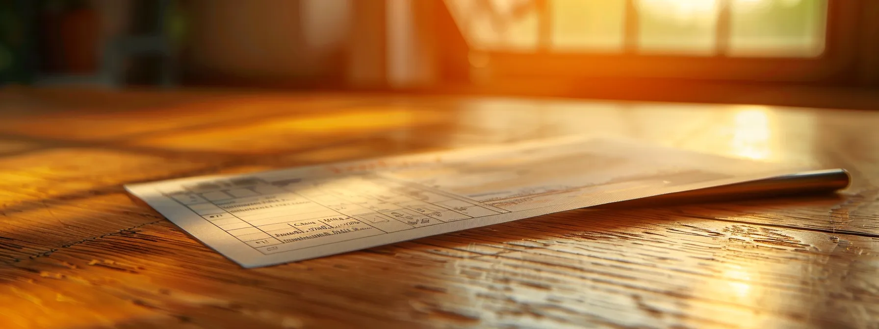 a close-up of a pristine, business cheque lying on a polished wooden desk, illuminated by soft, natural light, symbolizing the importance of vigilance against cheque fraud.