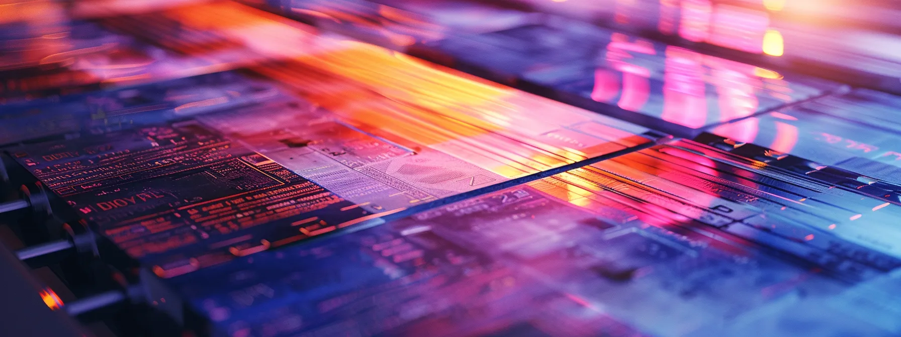 a close-up view of professional cheque printing processes in a well-lit, modern printing studio, showcasing vibrant, customized cheques with intricate security features and high-quality materials, symbolizing industry standards and reliability.