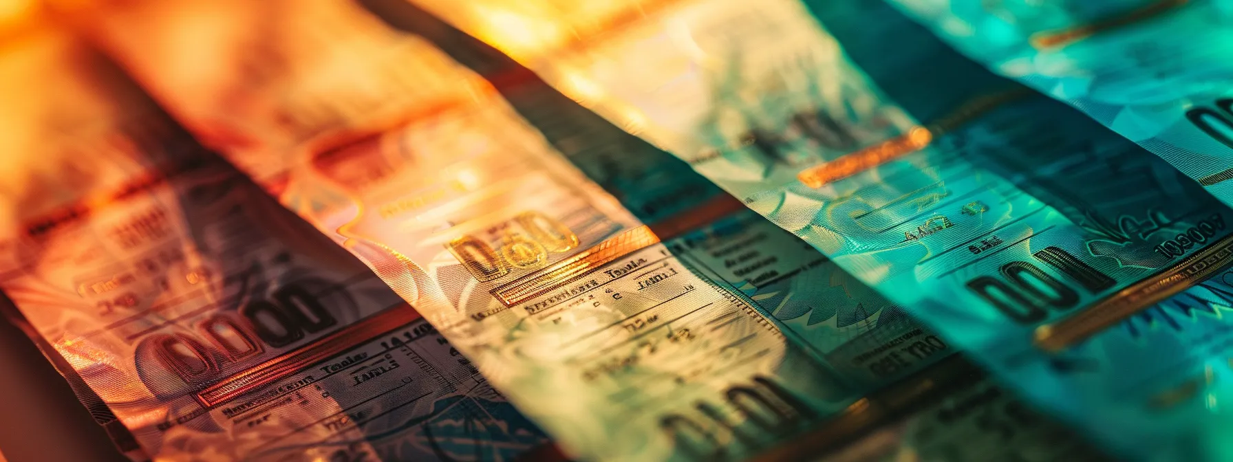 a close-up of a stack of secure business and personal cheques, artfully arranged with a focus on high-quality paper texture and vibrant colors, illuminated by soft, natural light to highlight anti-fraud features.