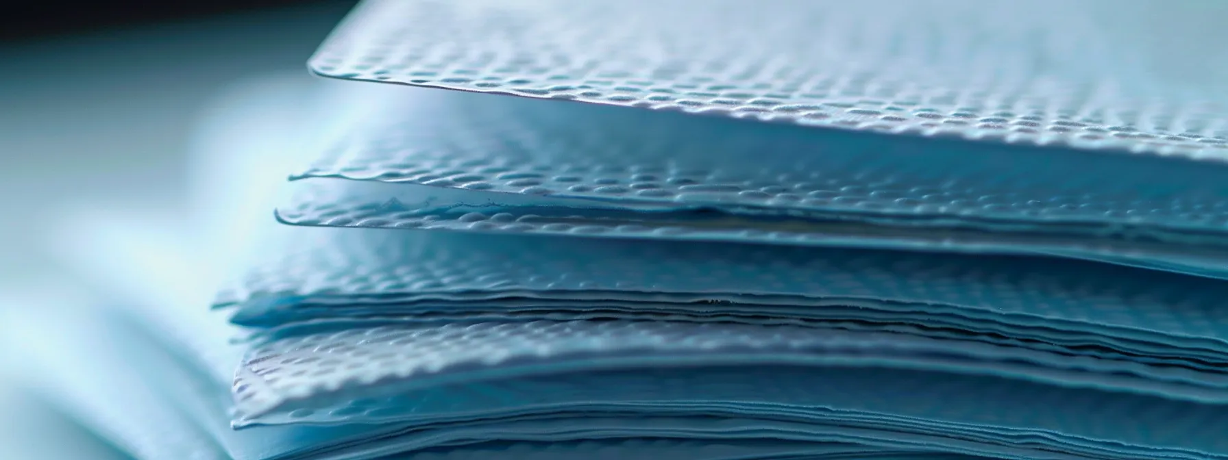 a close-up of a stack of pristine cheque papers, showcasing their smooth texture and vibrant security features under soft, diffused lighting, emphasizes the crucial link between paper quality and financial integrity.