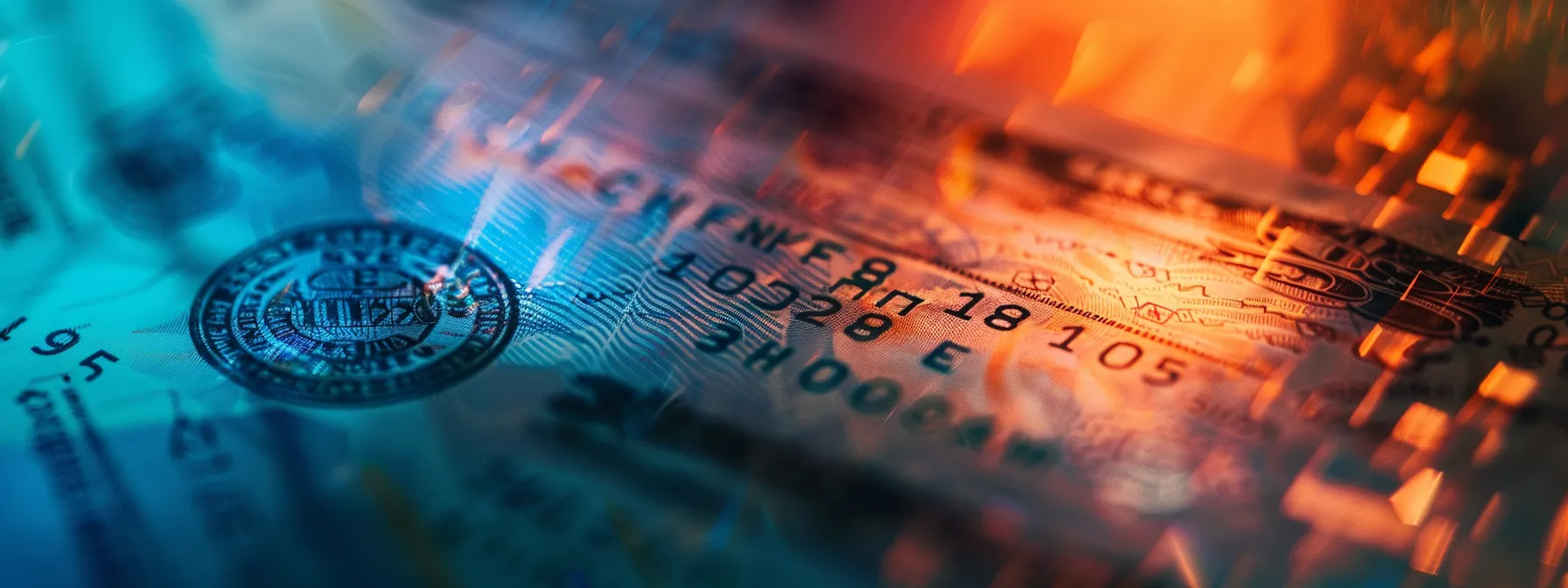 a close-up shot of a personal cheque displaying intricate security features like watermarks and holograms, illuminated by soft lighting to highlight the detailed textures and colors, set against a blurred office background, conveying the importance of safety in financial transactions.