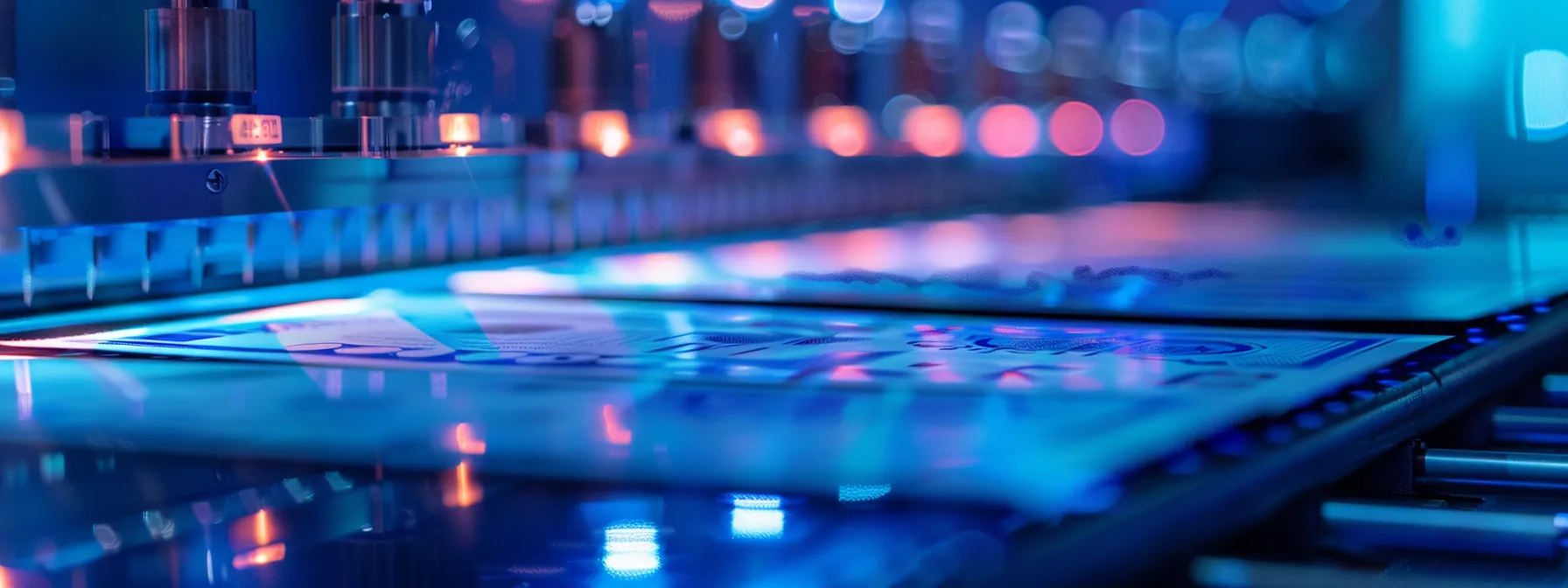 a close-up of a pristine, secure cheque being printed, with a backdrop of advanced printing technology that conveys trust and safety in financial transactions, illuminated by soft, focused lighting to highlight the cheque's intricate security features.