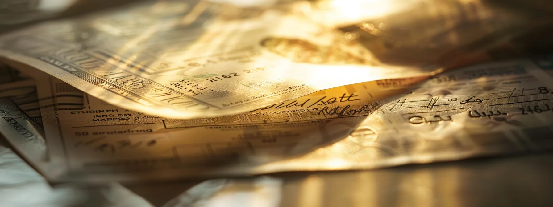 a dynamic close-up of a pristine money order juxtaposed with a slightly crumpled cheque, illuminated by bright daylight, capturing the contrast between their immediate and delayed processing times, symbolizing efficiency in modern financial transactions.