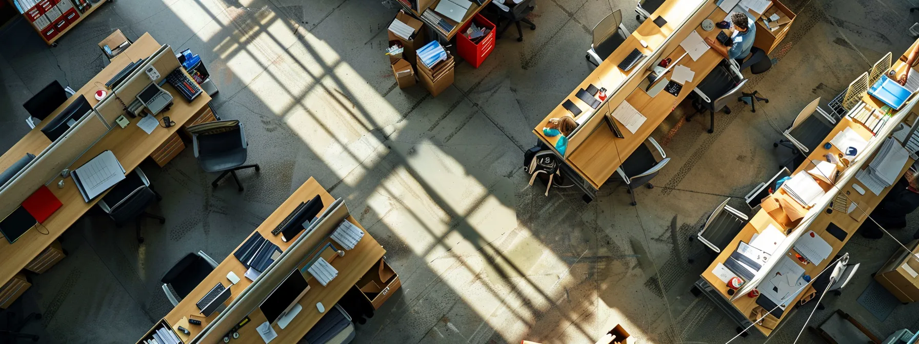 a dynamic overhead view captures a bustling office workspace where a vibrant array of business and personal cheques are meticulously organized, highlighting the critical impact of processing times and shipping options on delivery speed amidst a backdrop of strategic planning and efficiency.