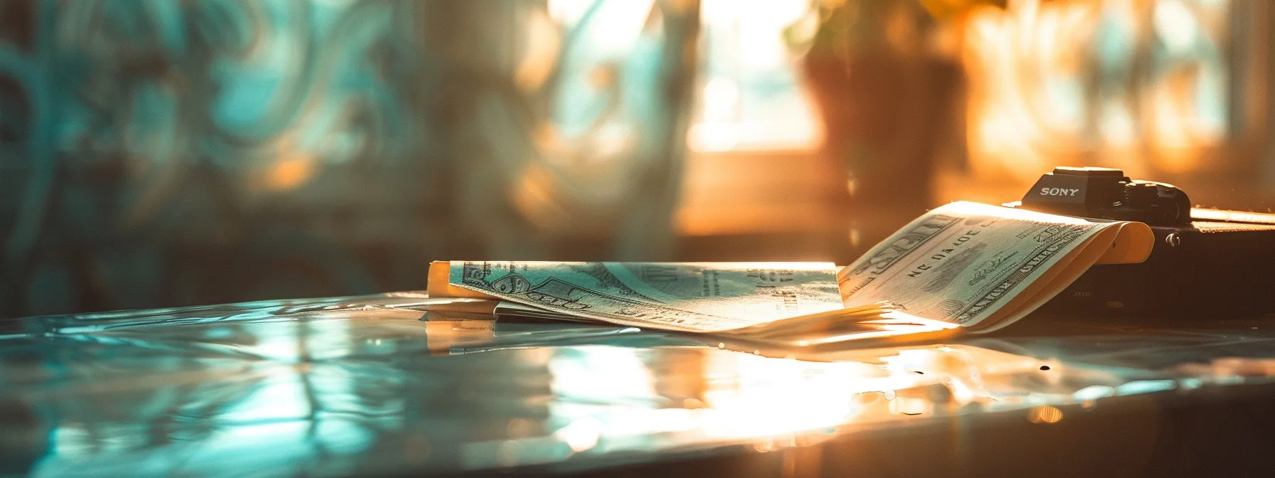 a dynamic split scene showcasing a secure money order on one side and a flexible cheque on the other, set against a soft-focus financial background, highlighting the contrasting characteristics of these payment methods.