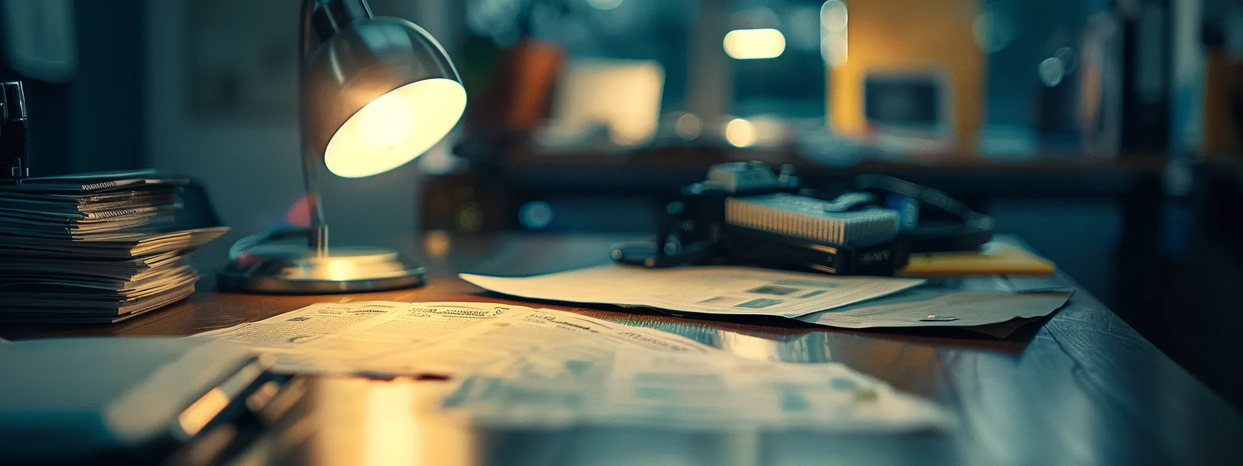 a focused close-up of a blurred business desk featuring a prominently displayed fraudulent cheque illuminated by soft, natural lighting, symbolizing the urgency of addressing financial deception.