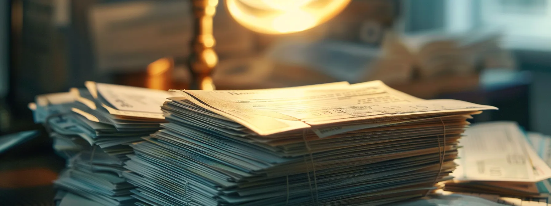 a professional setting showcases a pristine stack of business cheques, meticulously designed with intricate security features, under soft, focused lighting that highlights the importance of compliance and trust in cheque production.