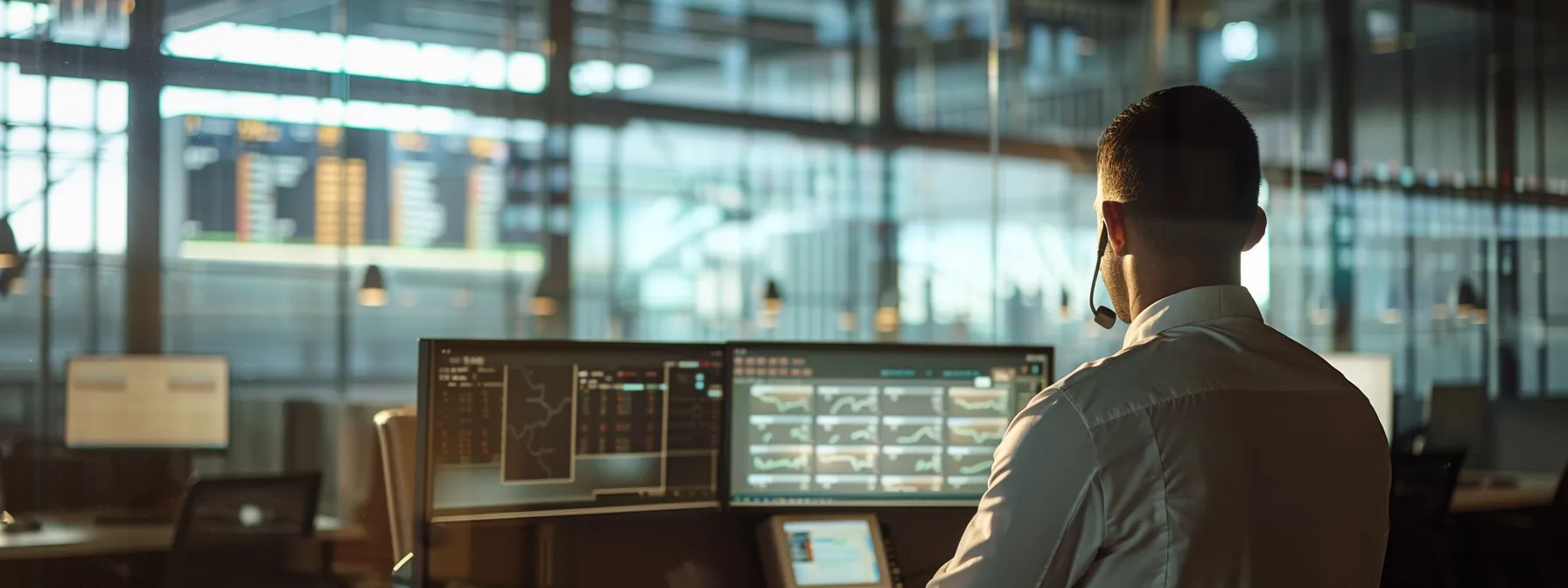 a sleek, modern office space illuminated by soft natural light showcases a focused professional analyzing a digital display of cheque processing data, highlighting the complexities and challenges of modern banking transactions.