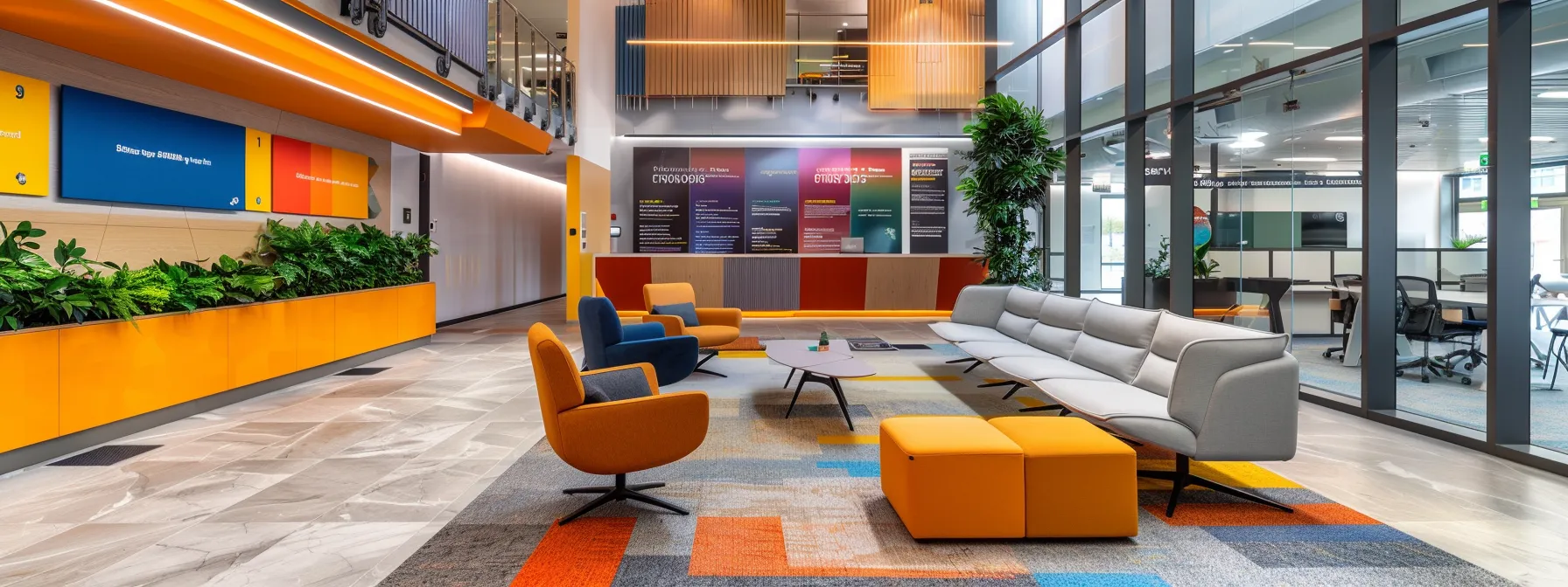 a sleek, modern office space filled with vibrant charts and graphs displaying key performance indicators, capturing the essence of efficiency in cheque order management solutions with a focus on continuous improvement techniques against a backdrop of business and personal cheques.