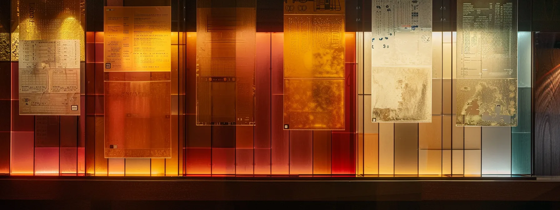 a sophisticated display of elegant business and personal cheques, showcasing unique printing options with striking colors and intricate designs, illuminated under soft, professional lighting to convey a high-end impression.