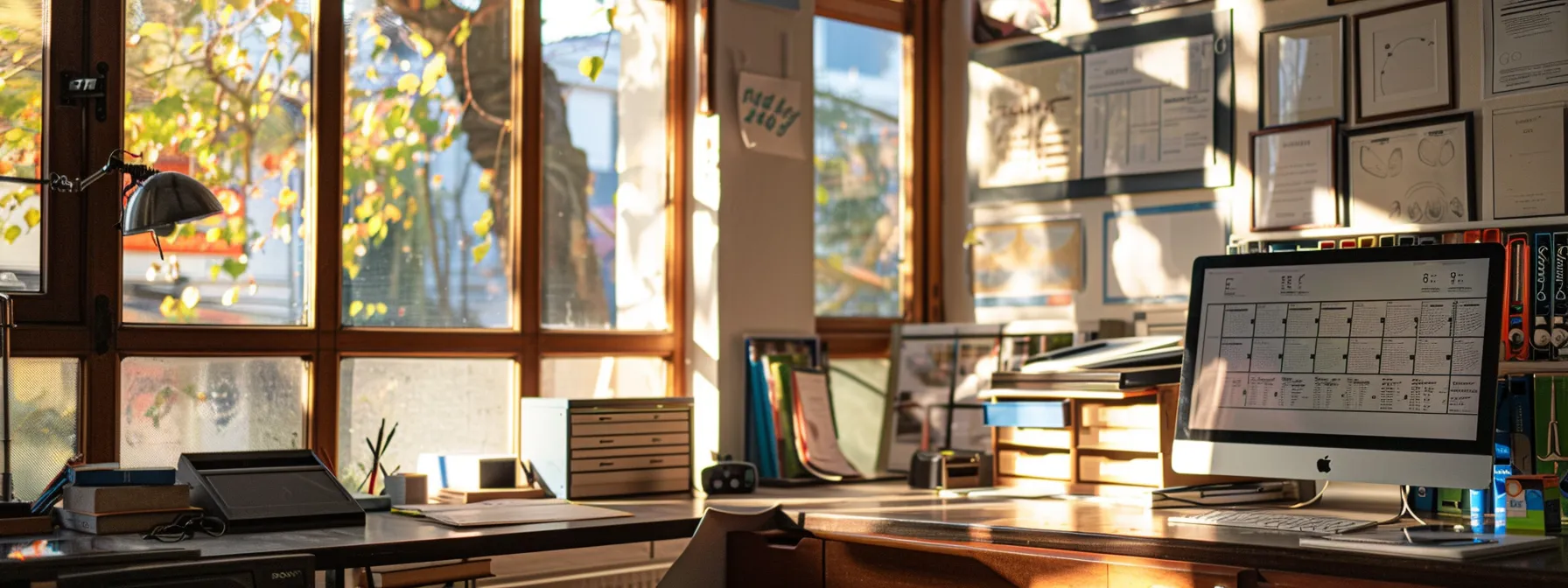 a vibrant, clutter-free workspace features an array of personalized cheques, showcasing both elegant designs and varied colors, illuminated by warm natural light filtering through a nearby window, reflecting the dual nature of user experiences—satisfaction and challenges—in cheque printing services.
