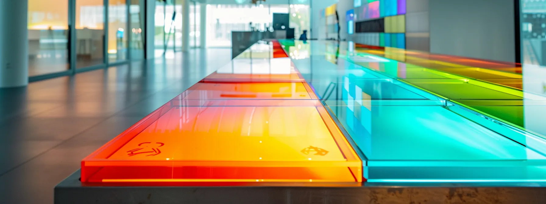 a vibrant display of an array of innovative custom cheque designs, showcasing bold colors and unique branding elements, set against a clean, modern workspace illuminated by natural light.