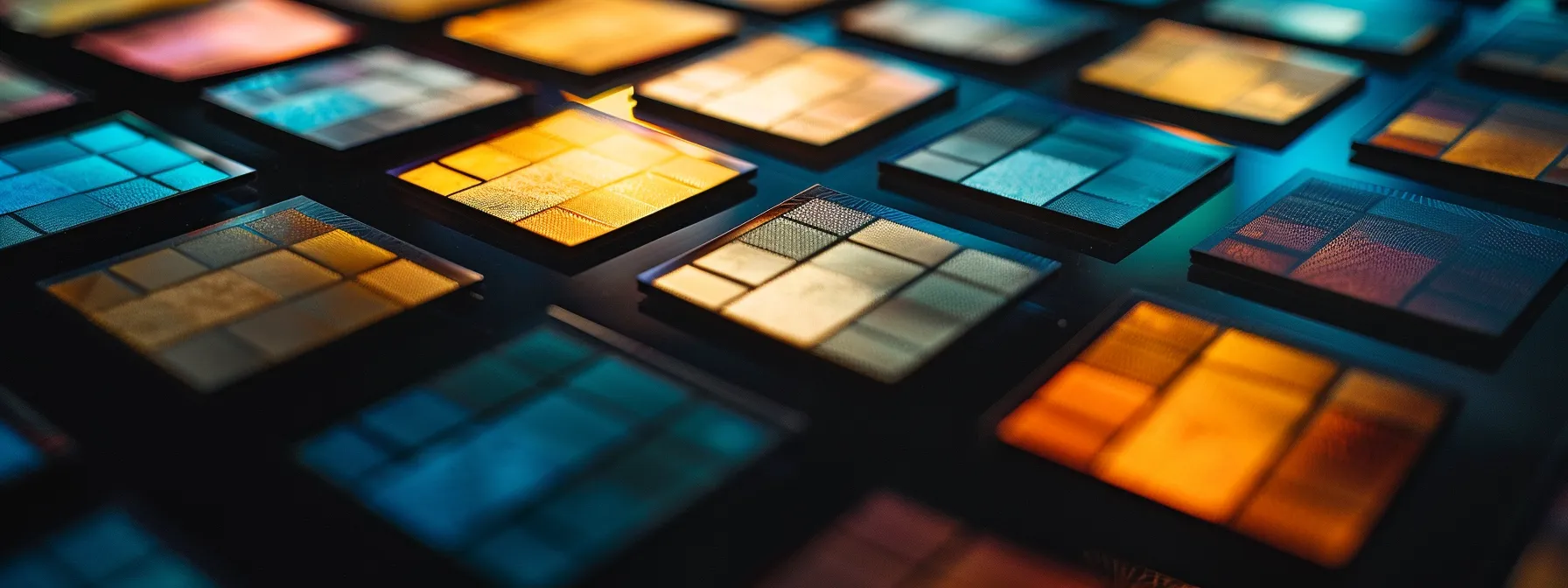 a vibrant display of uniquely designed personal cheques arranged artistically on a sleek, dark surface, illuminated by soft, focused lighting that highlights their intricate patterns and textures.