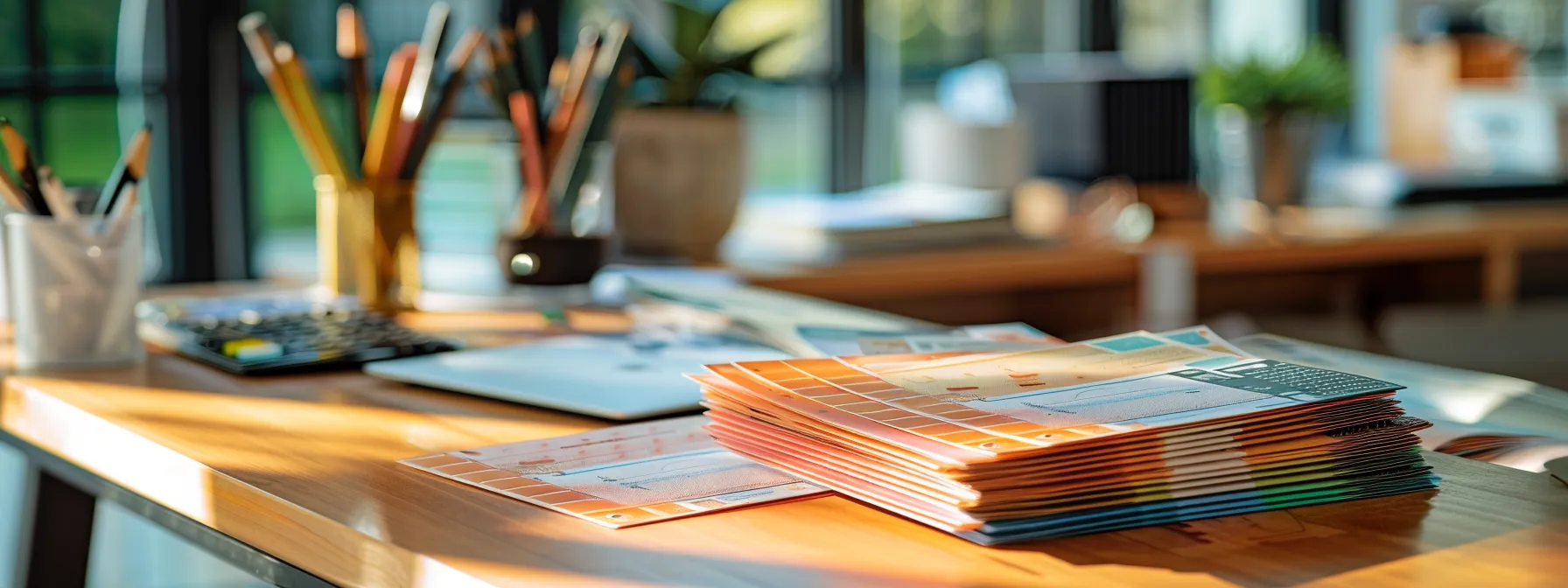 a vibrant tableau showcasing a wide array of custom printed business cheques neatly organized on a polished wooden desk, reflecting the modern sophistication and practicality essential for small businesses in today's financial landscape.