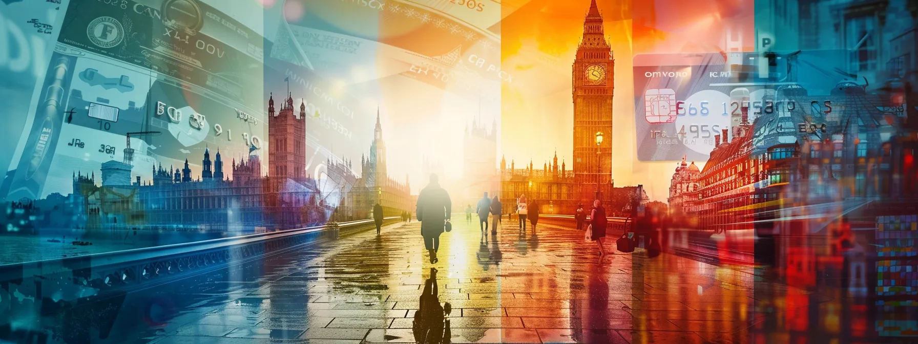 a vibrant travel-themed composition depicting a split scene of a glowing credit card juxtaposed against a stack of colorful traveler's cheques, set against a backdrop of iconic global landmarks, illuminated by warm sunlight to elicit a sense of financial exploration and choice.