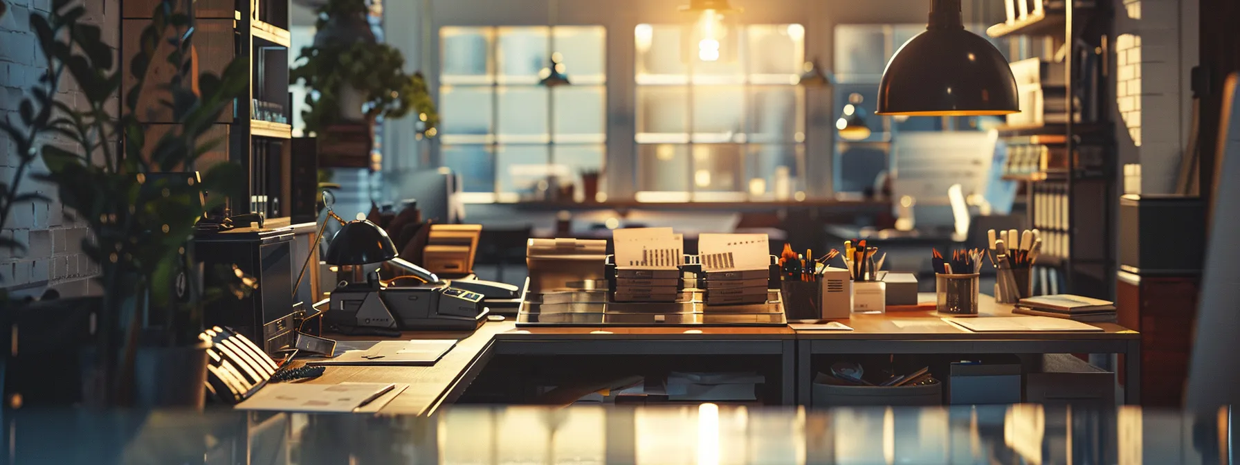 a vibrant workspace featuring an elegant array of business and personal cheques neatly organized, illuminated by soft, natural light, conveying the ease and professionalism of local cheque ordering services.