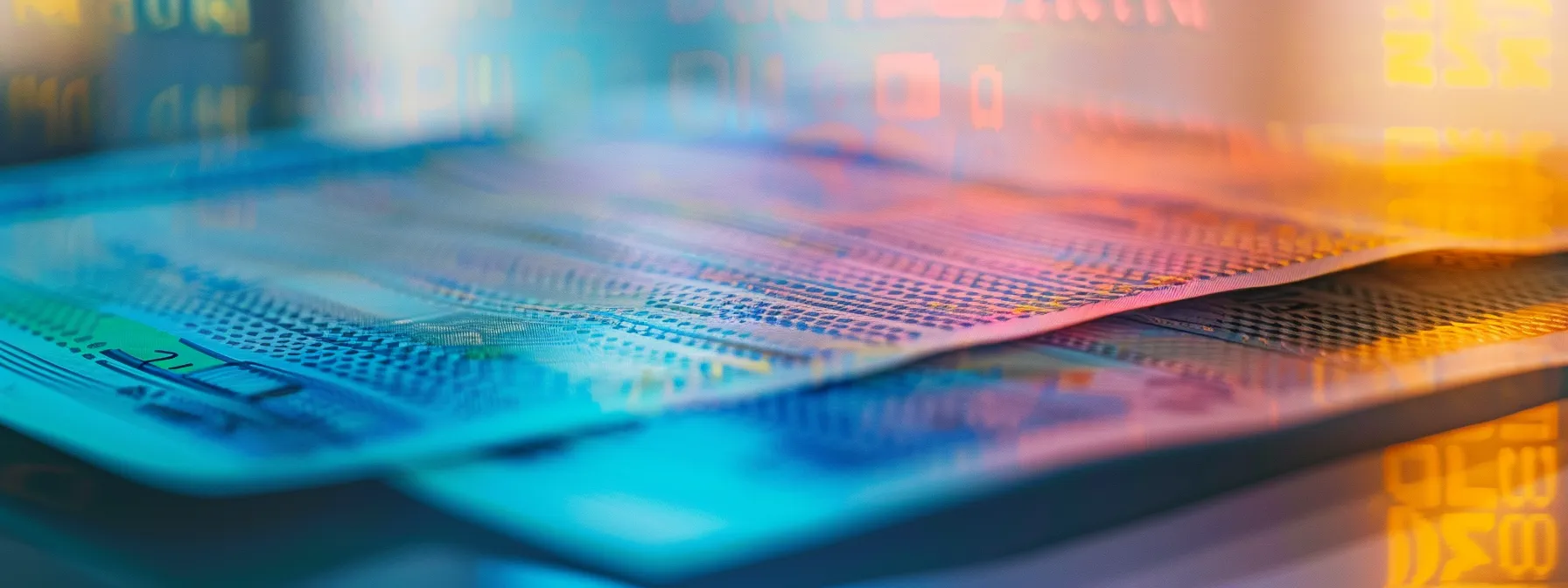 a visually striking close-up of a custom printed business cheque, showcasing vibrant pantograph designs and durable ink, set against a soft-focus office backdrop that emphasizes professionalism and security in financial transactions.