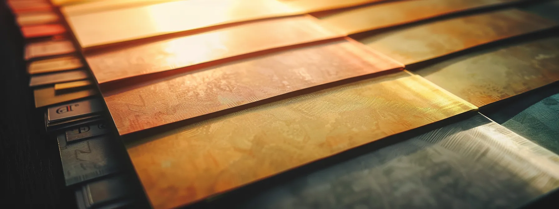 a visually striking display of various high-quality cheque papers arranged elegantly, showcasing their distinct textures and colors under soft, diffused lighting, symbolizing the importance of selecting the right materials for effective business transactions.
