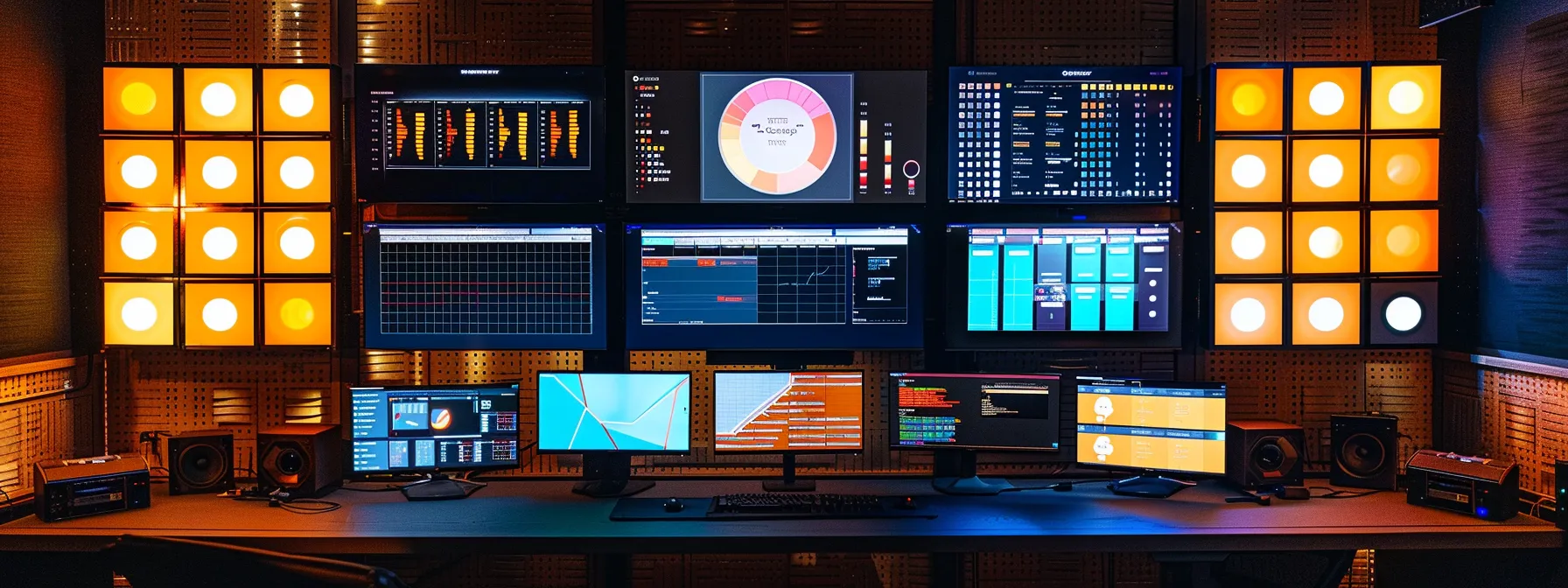a visually striking feature matrix showcasing various cheque order services, meticulously arranged with bold graphs and metrics under vibrant lighting, symbolizing informed decision-making for businesses on a sleek, modern desk.