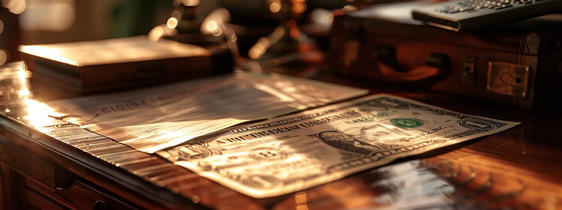 a visually striking image captures a contrasting close-up of a secure money order beside a traditional cheque, both elegantly placed on a polished wooden desk, illuminated by soft, warm lighting to emphasize their unique roles in personal and business transactions.