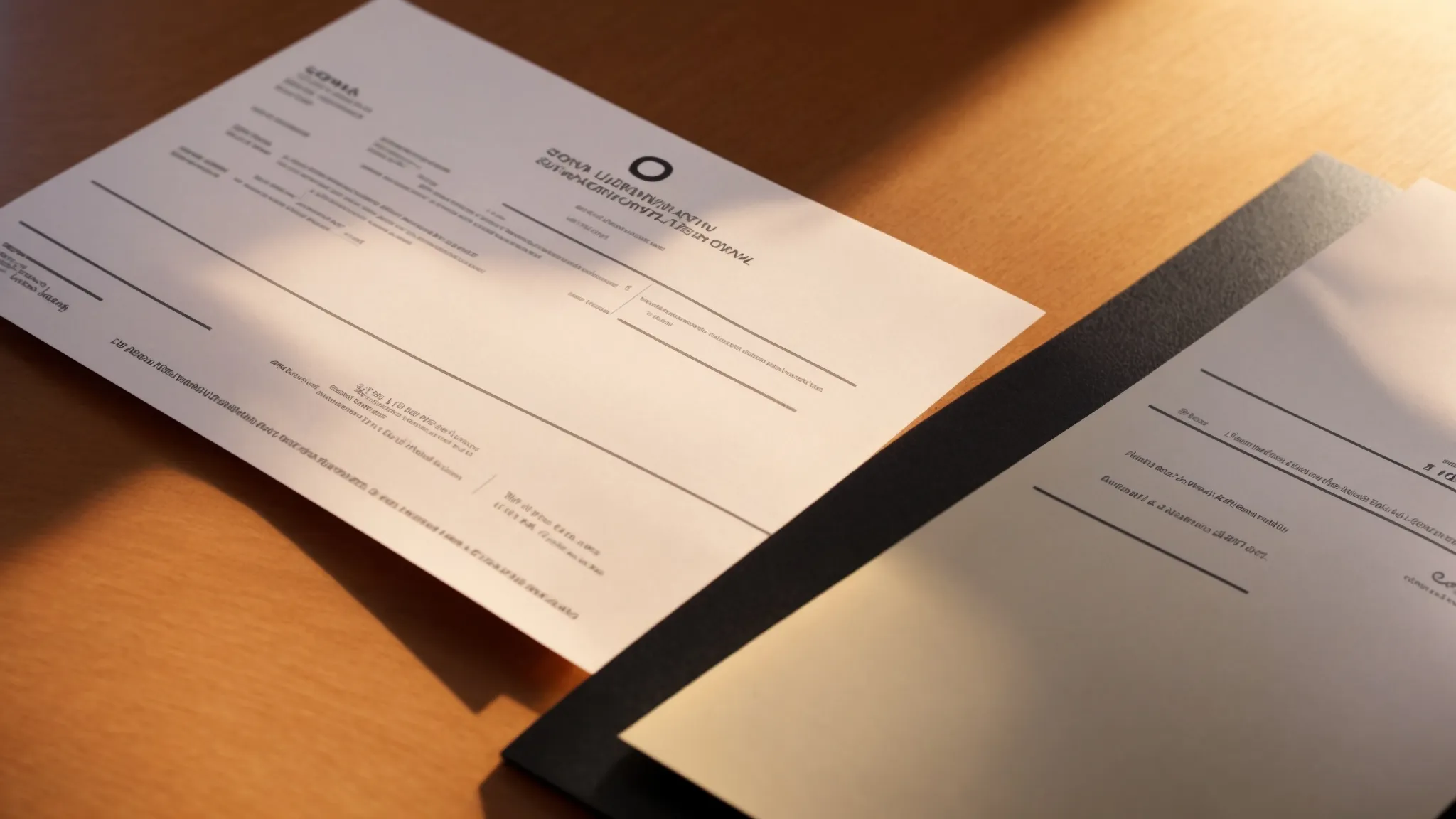 a close-up of a vibrant envelope labeled with a tracking number sits prominently on a polished wooden desk, surrounded by business cheques, symbolizing the secure and organized transmission of important financial documents.