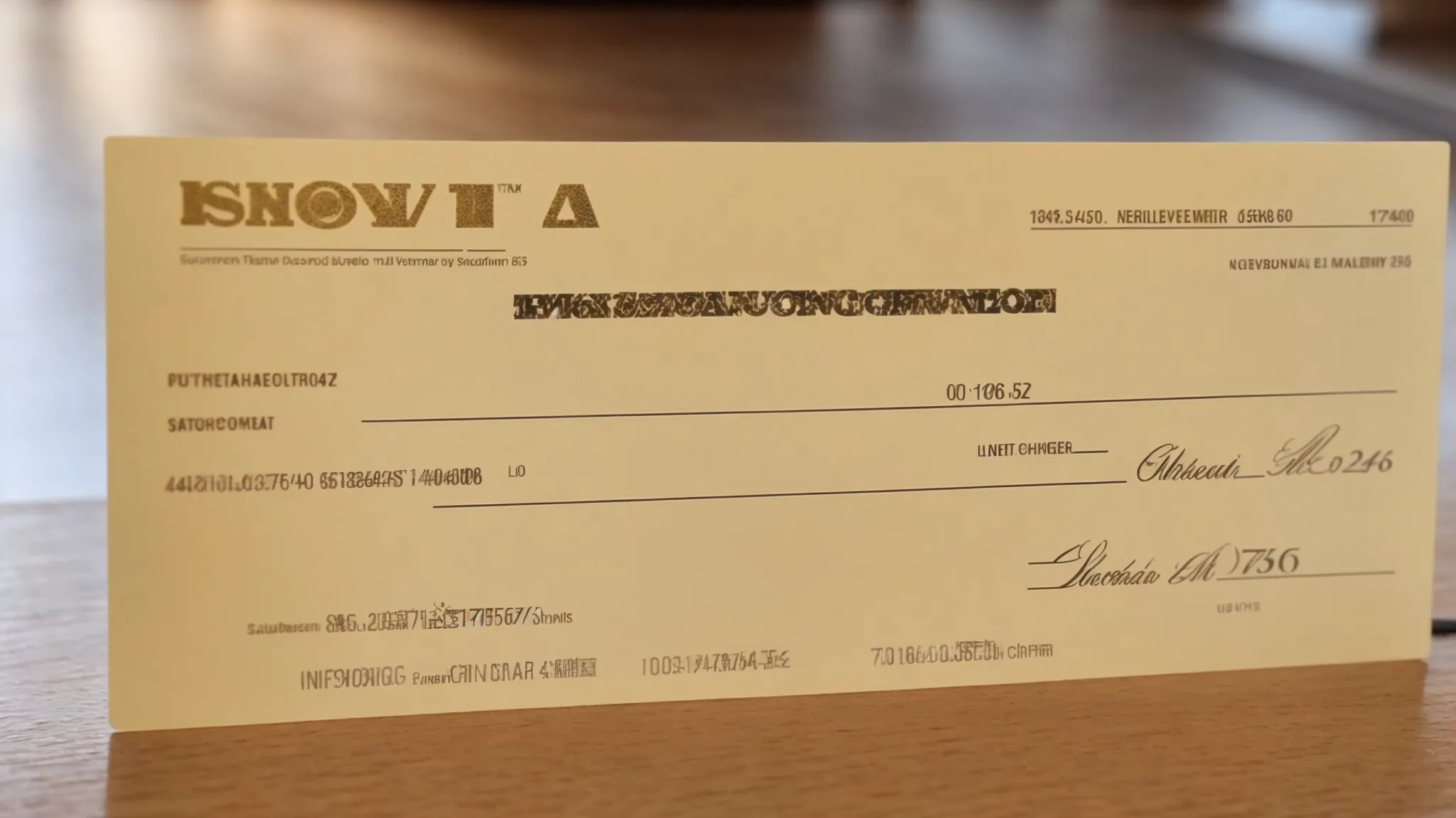 a collection of diverse cheques, both personal and business, arranged on a polished wooden table, illuminated by soft, natural light, symbolizing the importance of vigilance against cheque fraud.