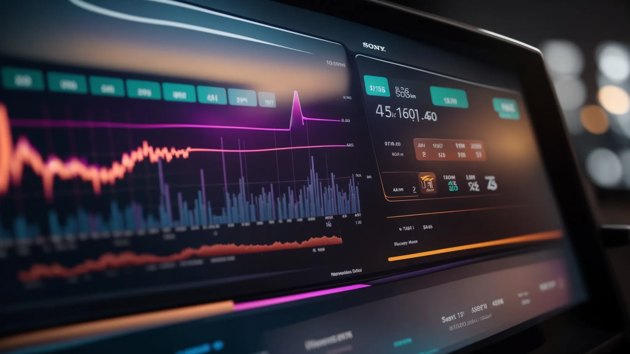 a dynamic, visually striking scene captures a sleek digital dashboard displaying vibrant graphs and charts, symbolizing the seamless integration of diverse payment methods and enhanced financial visibility.