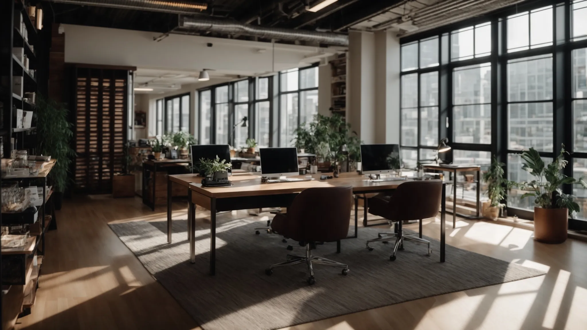 a pristine, professionally set workspace features stacks of crisp business and personal cheques, exuding reliability and precision, illuminated by soft, natural light filtering through a nearby window.