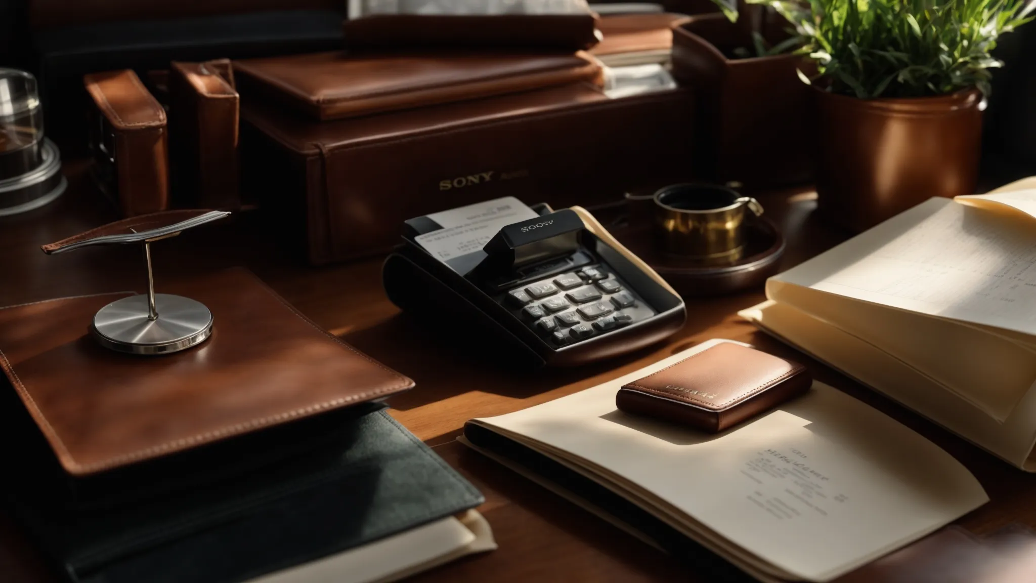 a secure, elegantly set writing desk bathed in soft natural light, showcasing a pristine personal cheque resting on a leather-bound organizer, symbolizing the importance of safeguarding financial integrity.
