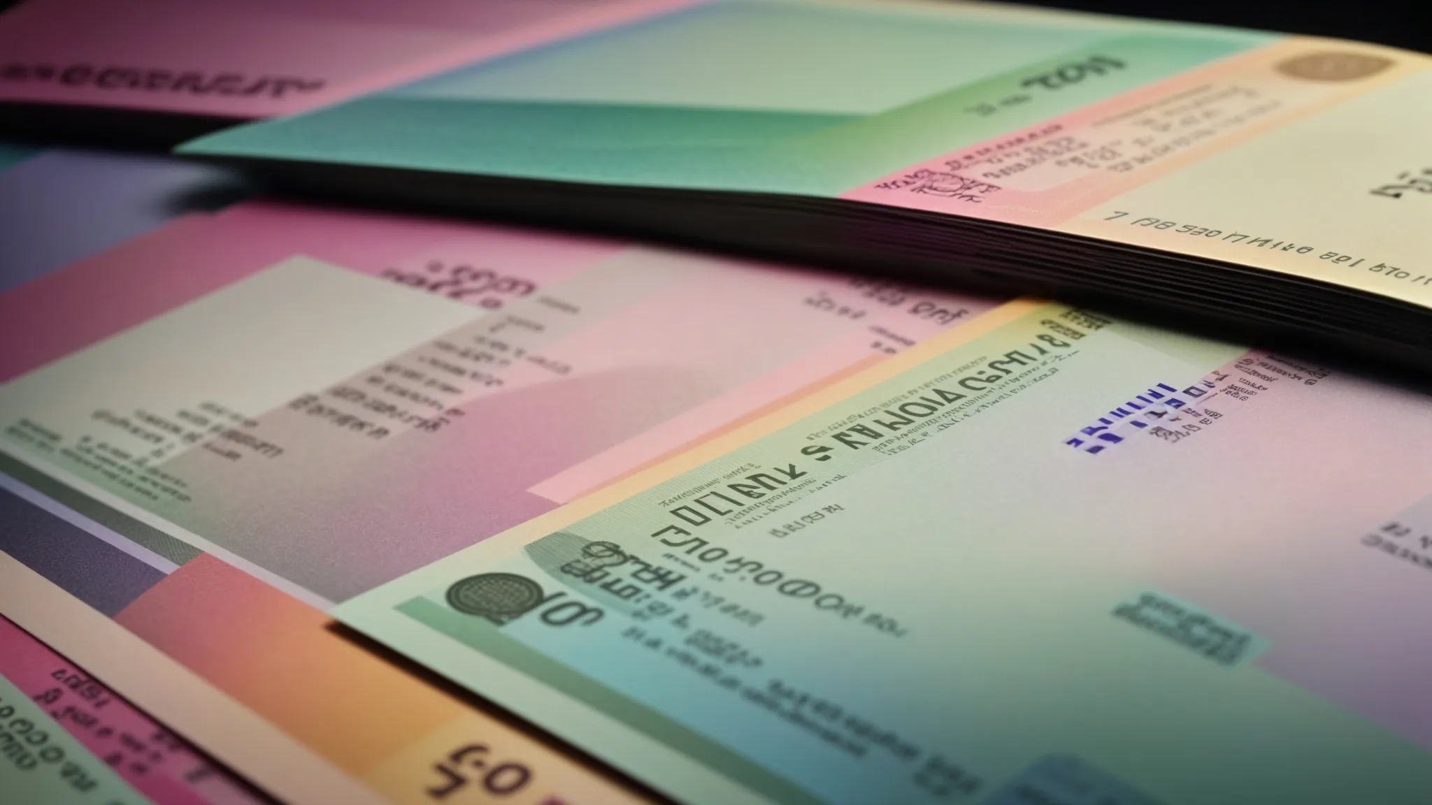 a vibrant close-up image captures an array of carefully designed cheques showcasing intricate security features, personalized branding, and specialized printing techniques under soft, natural lighting, emphasizing their significance in safe financial transactions.