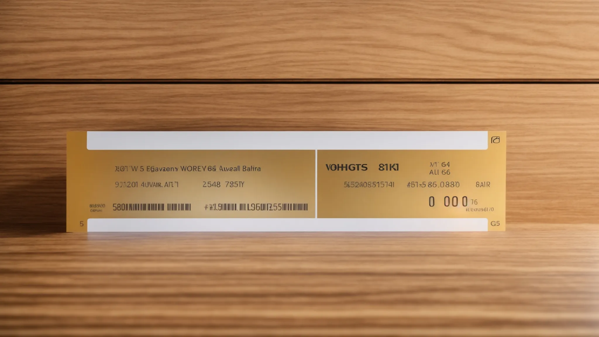 a vibrant close-up of eco-friendly cheques elegantly displayed on a polished wooden desk, illuminated by soft natural light, symbolizing the balance between sustainability and financial wisdom for modern businesses.