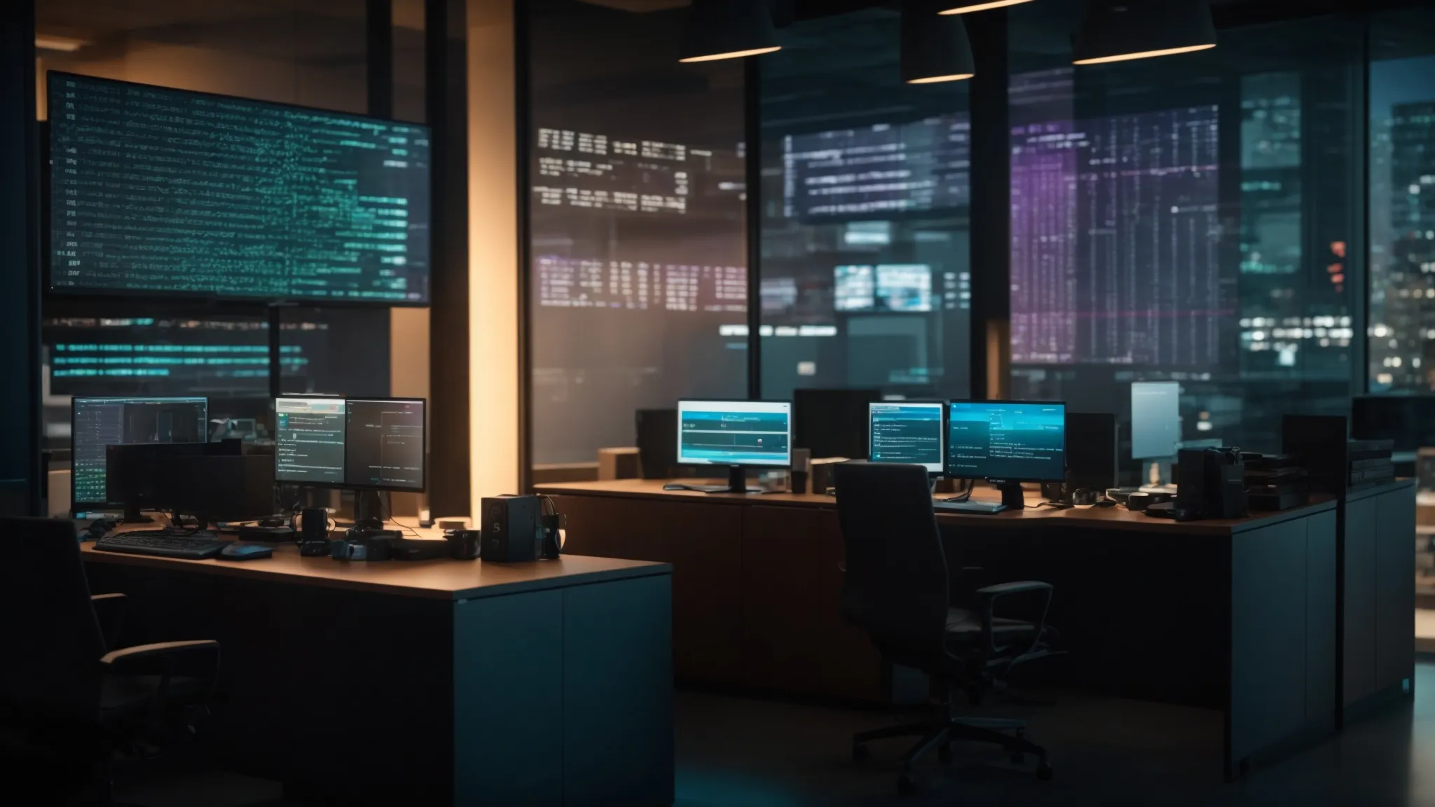 a visually compelling scene of a modern office workspace featuring a sleek computer screen displaying encrypted digital cheques, surrounded by a subtle glow of security icons, symbolizing advanced transaction safety and technological innovation.