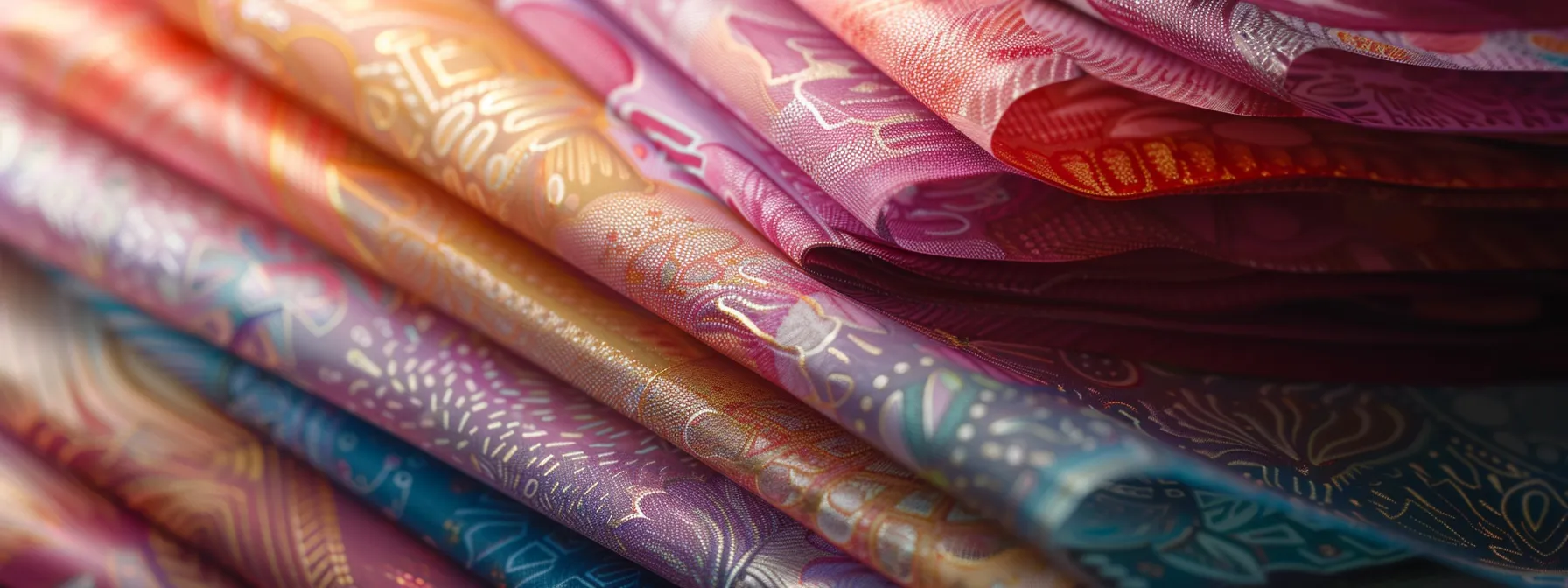 a close-up view of a neatly stacked collection of vibrant, intricately designed business and personal cheques, highlighting their unique patterns and textures against a soft, softly illuminated background.