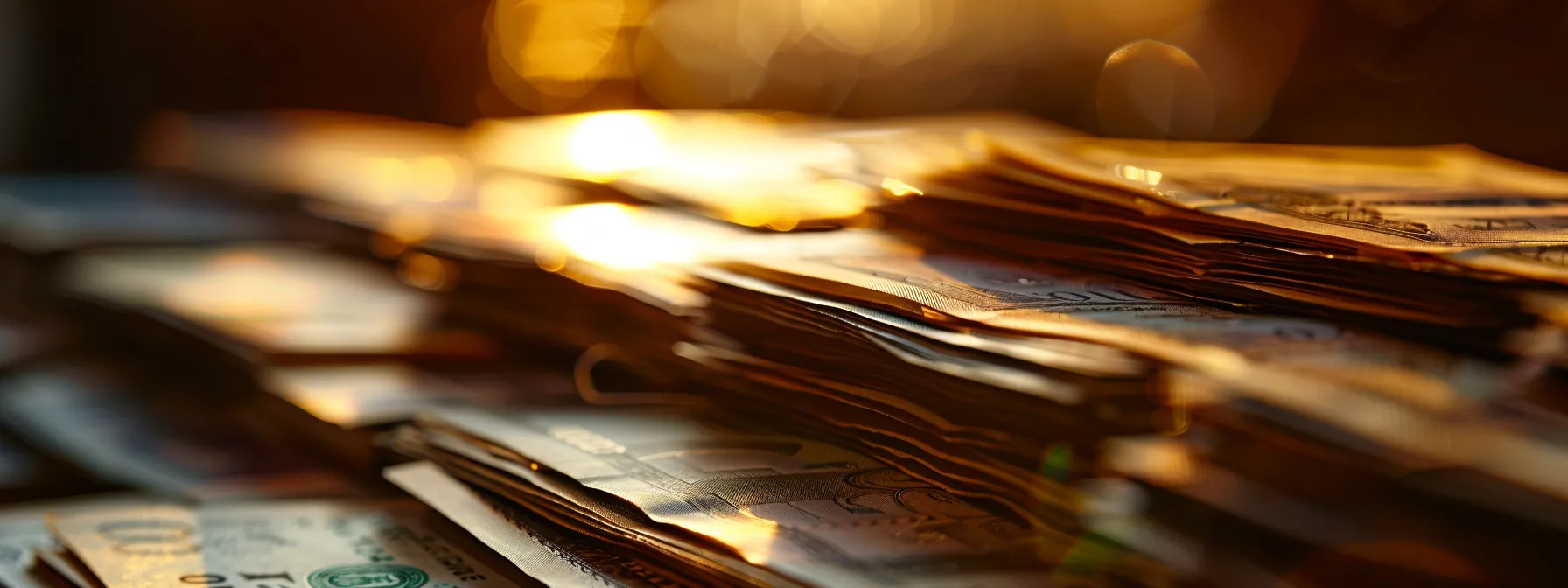 a close-up shot of an elegant stack of assorted business and personal cheques, featuring rich colors and intricate designs, illuminated by soft, diffused lighting to emphasize their textures and details.