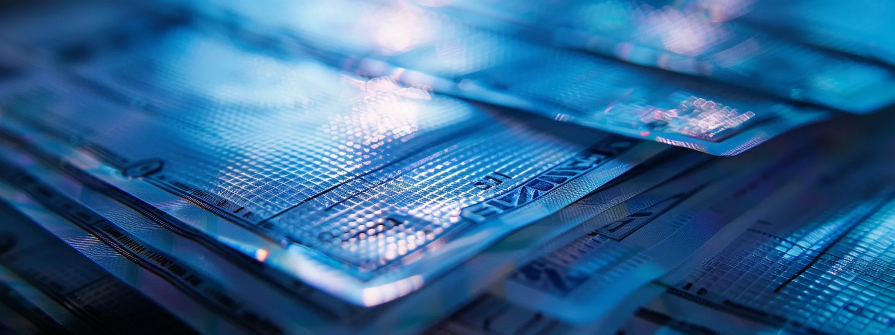 a close-up view of a stack of meticulously printed business cheques, showcasing vivid security features and clear text, illuminated by soft, natural lighting to emphasize their precision and professionalism.