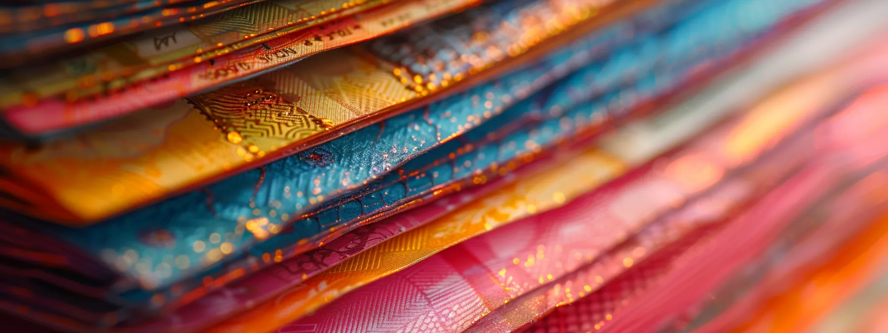 a striking close-up of a neatly stacked pile of vibrant business cheques and manual cheques, showcasing their intricate designs and textures under soft, diffused lighting that emphasizes their financial significance.