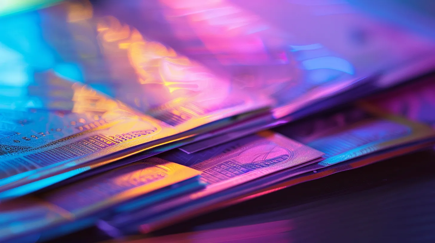 a visually striking arrangement of neatly stacked business and personal cheques, showcasing their diverse designs against a soft-focus background that highlights the texture and color variations.