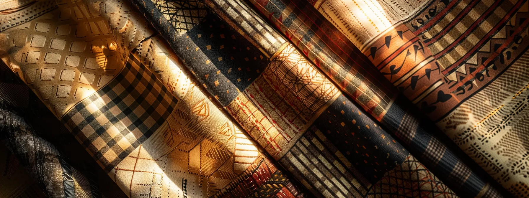a vivid close-up of an elegant arrangement of various cheques, showcasing the intricate designs and textures, illuminated by soft, natural sunlight to emphasize their professional and personal significance.
