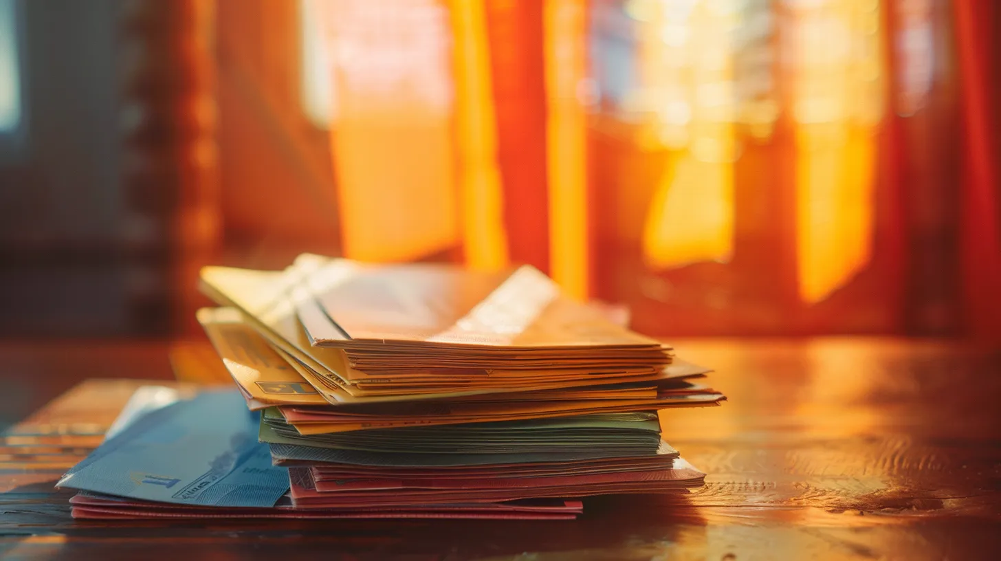 a vivid tableau showcasing a stack of elegant, brightly colored business and personal cheques arranged against a soft-focus background, illuminated by warm, natural light to emphasize their intricate designs and textures.