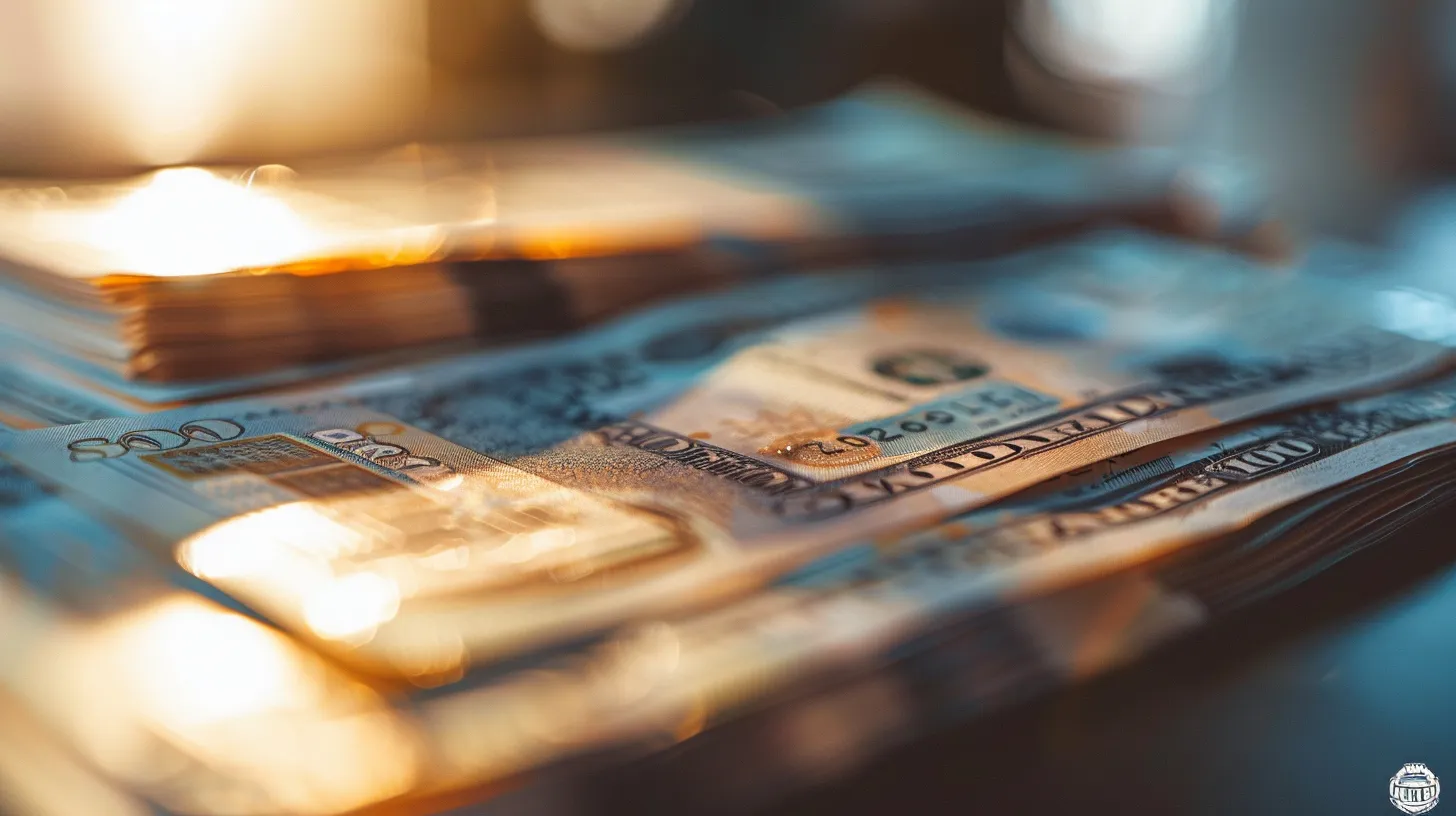a close-up composition of a pristine, elegantly arranged stack of business and personal cheques, showcasing their intricate designs and textures against a softly blurred background, illuminated by warm, natural light to emphasize their professional significance.