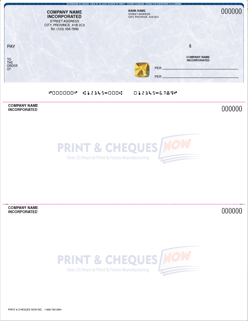 Ultra laser cheque with hologram